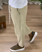 Pantalones de Corte Recto con Cintura Ajustable de Cordón para Hombres®