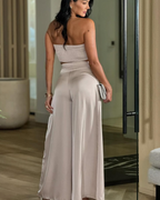 Conjunto de 2 piezas Top y Pantalón Palazzo con Lentejuelas