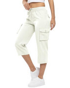 Pantalón cargo capri con bolsillos laterales y cintura ajustable