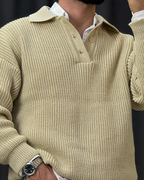 Jersey de punto con cuello polo para hombre