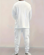 Conjunto de dos piezas en tejido con textura trenzada y cómodo ajuste