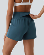 Short Deportivo de Tiro Alto con Bolsillo Trasero para Mujer