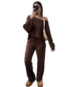 Conjunto Holgado de Dos Piezas con Tejido Suave para Mujer®