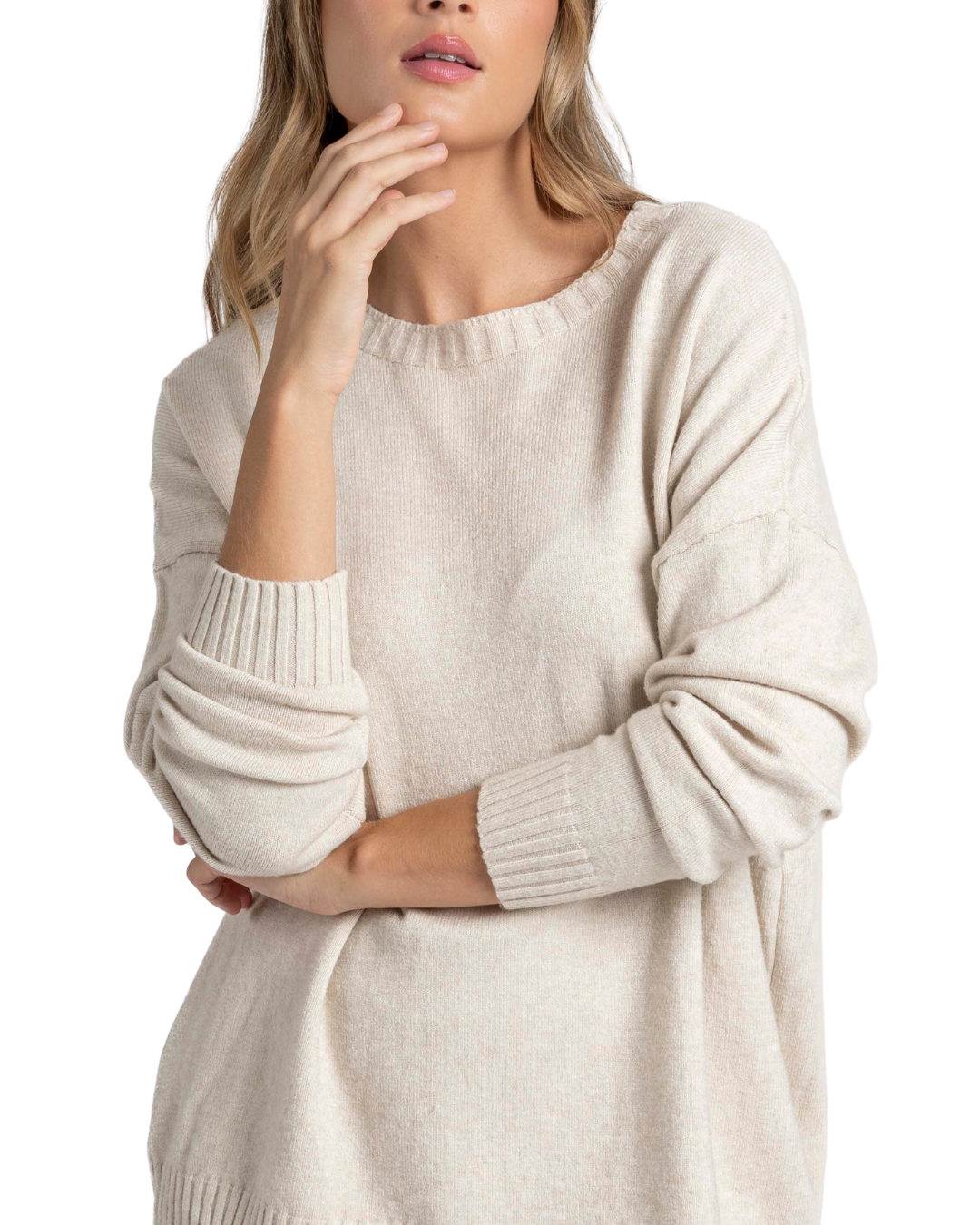 Conjunto de punto suave y casual para mujer