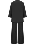 Conjunto Informal de Dos Piezas de Algodón y Lino Decorado con Botones para Mujer®