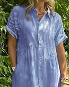 Vestido Camisero Holgado con Bolsillos