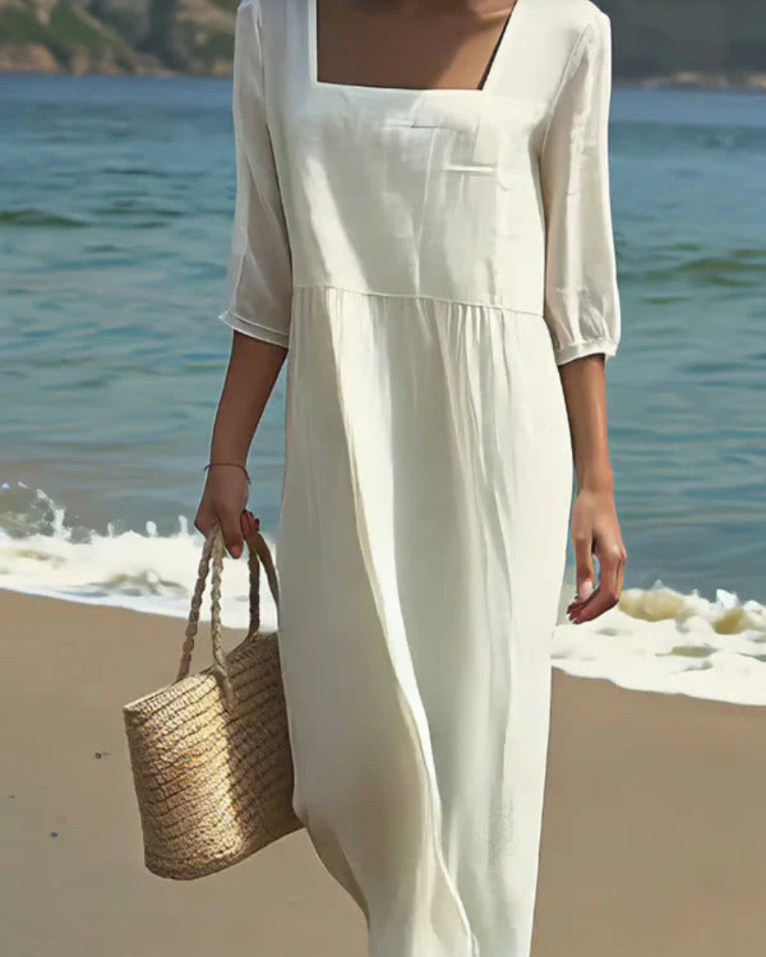 Vestido informal de lino para mujer