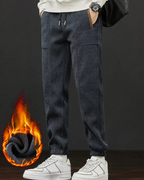 Pantalones jogger informales para hombre con forro polar