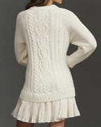 Mini vestido de punto con diseño de jersey trenzado