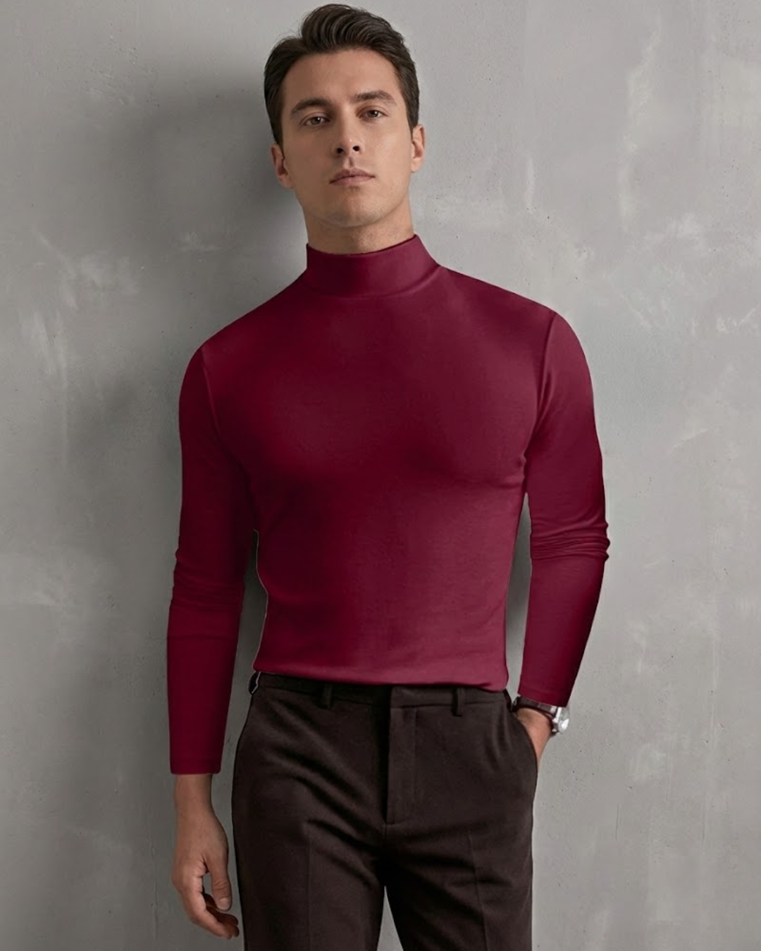 Camiseta Térmica de Cuello Alto y Manga Larga para Hombre®