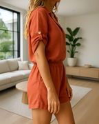 Camisa Holgada y Short corto con Cintura Elástica para Mujer