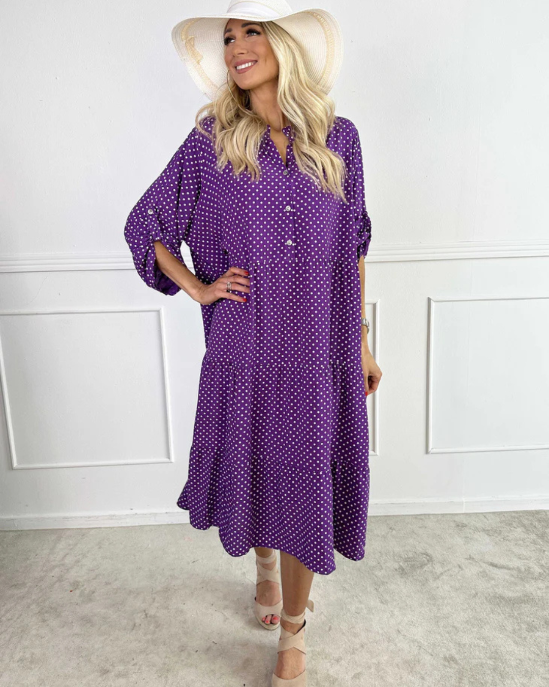 Vestido largo con efecto capas sobre capas