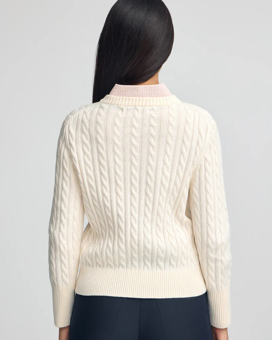 Jersey de Punto Trenzado en Mezcla de Lana para mujer