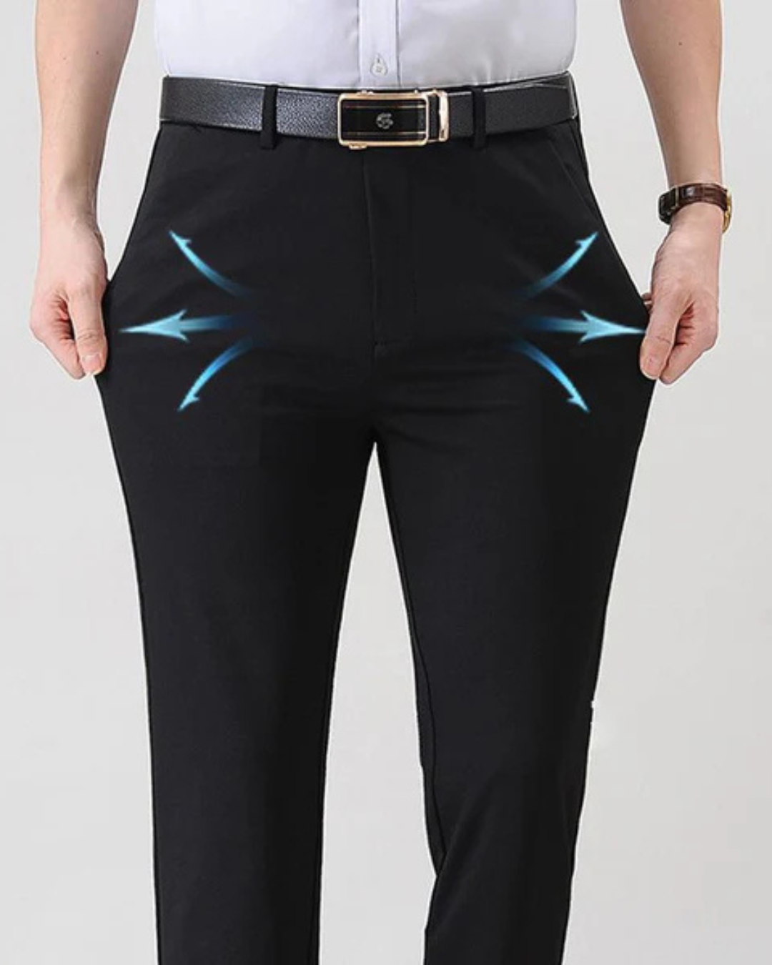 Pantalones con forro de felpa elástica para hombre