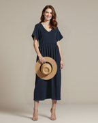 Vestido Largo de Algodón con Bolsillos