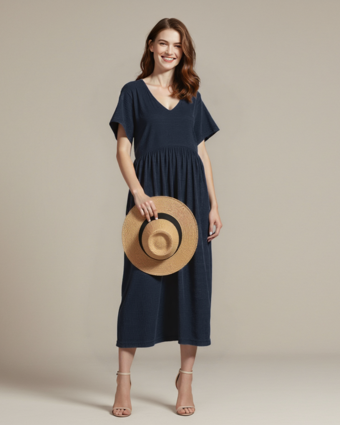 Vestido Largo de Algodón con Bolsillos