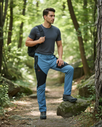 Pantalones de senderismo duraderos e impermeables para hombre con forro polar y cinturilla elástica