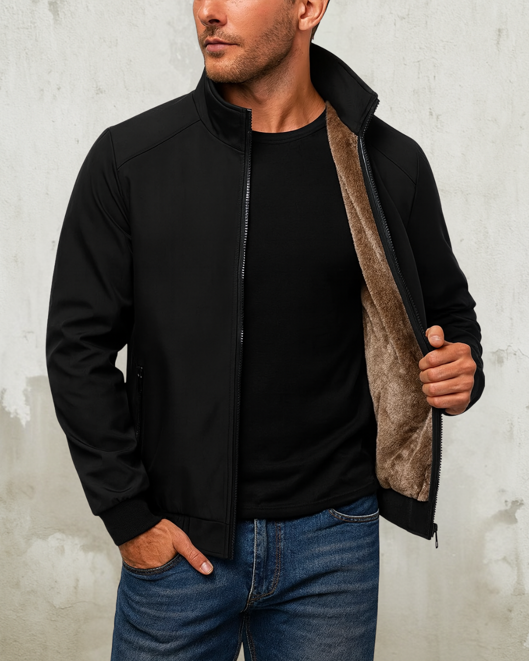 Chaqueta antiarrugas con forro interior suave para Hombre