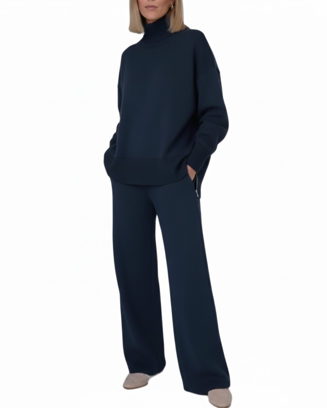 Conjunto de Dos Piezas Sudadera Suelta y Pantalón de Pierna Ancha Para Mujer®