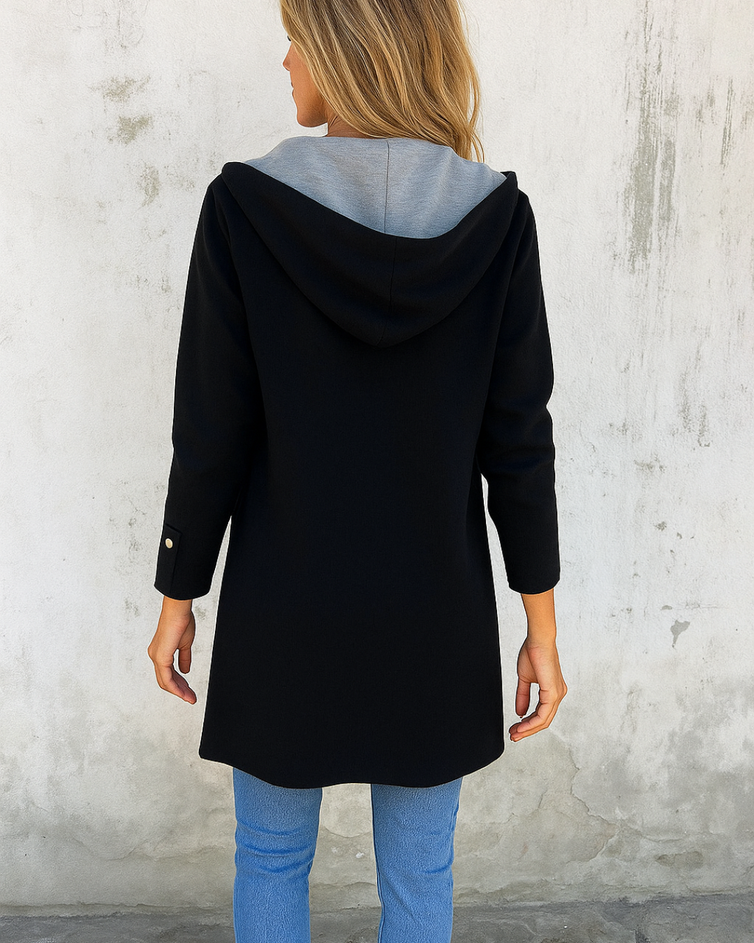 Abrigo casual con capucha para mujer