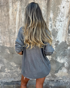 Jersey de Punto Brillante con Cuello en V para Mujer®