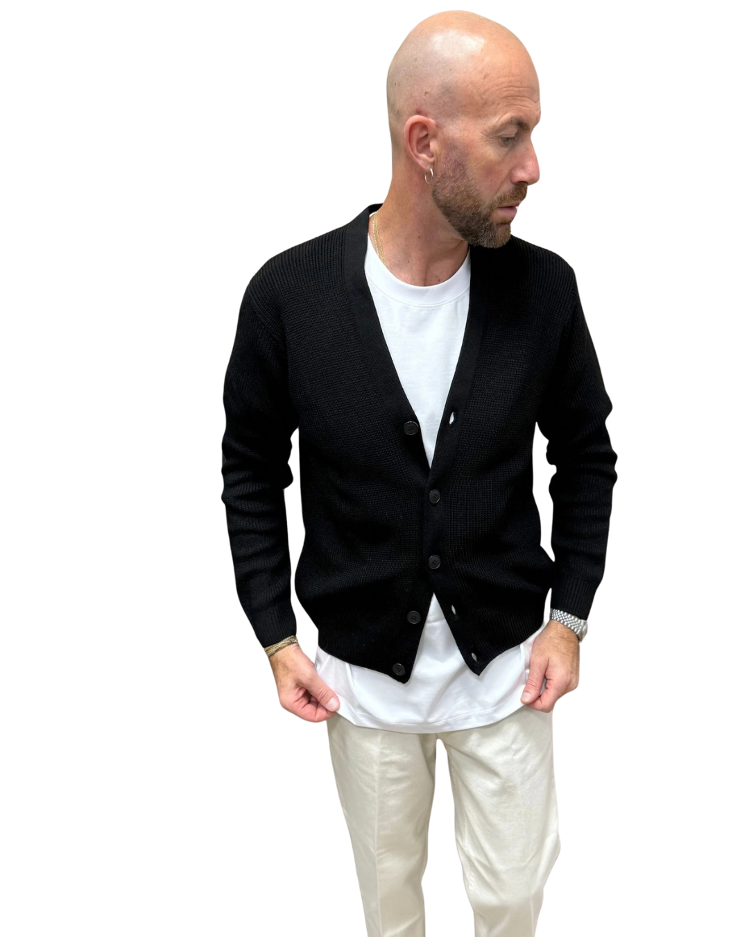 Cárdigan Clásico de Punto para Hombre