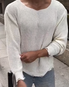 Suéter Holgado de Manga Larga con Cuello Redondo Grande para Hombre®