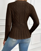 Jersey de punto grueso con cuello redondo para mujer®