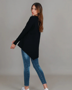 Cárdigan asimétrico de manga larga para mujer