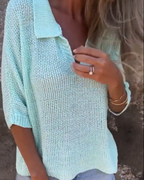 Suéter Calado de Verano con Cuello Tipo Polo®