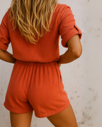 Camisa Holgada y Short corto con Cintura Elástica para Mujer