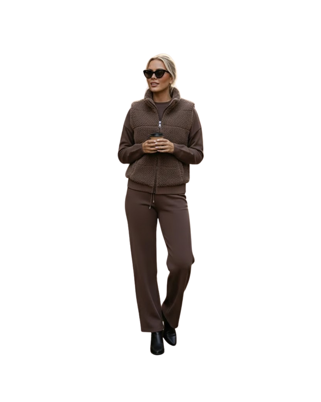 Conjunto de Punto de Lujo de 3 Piezas para Máxima Comodidad Para Mujer