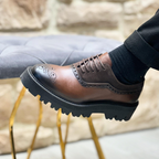 Zapatos casuales clásicos de cuero genuino y ante para hombre