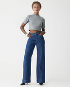 Pantalón de Cintura Alta y Corte Ancho con Control del Vientre®