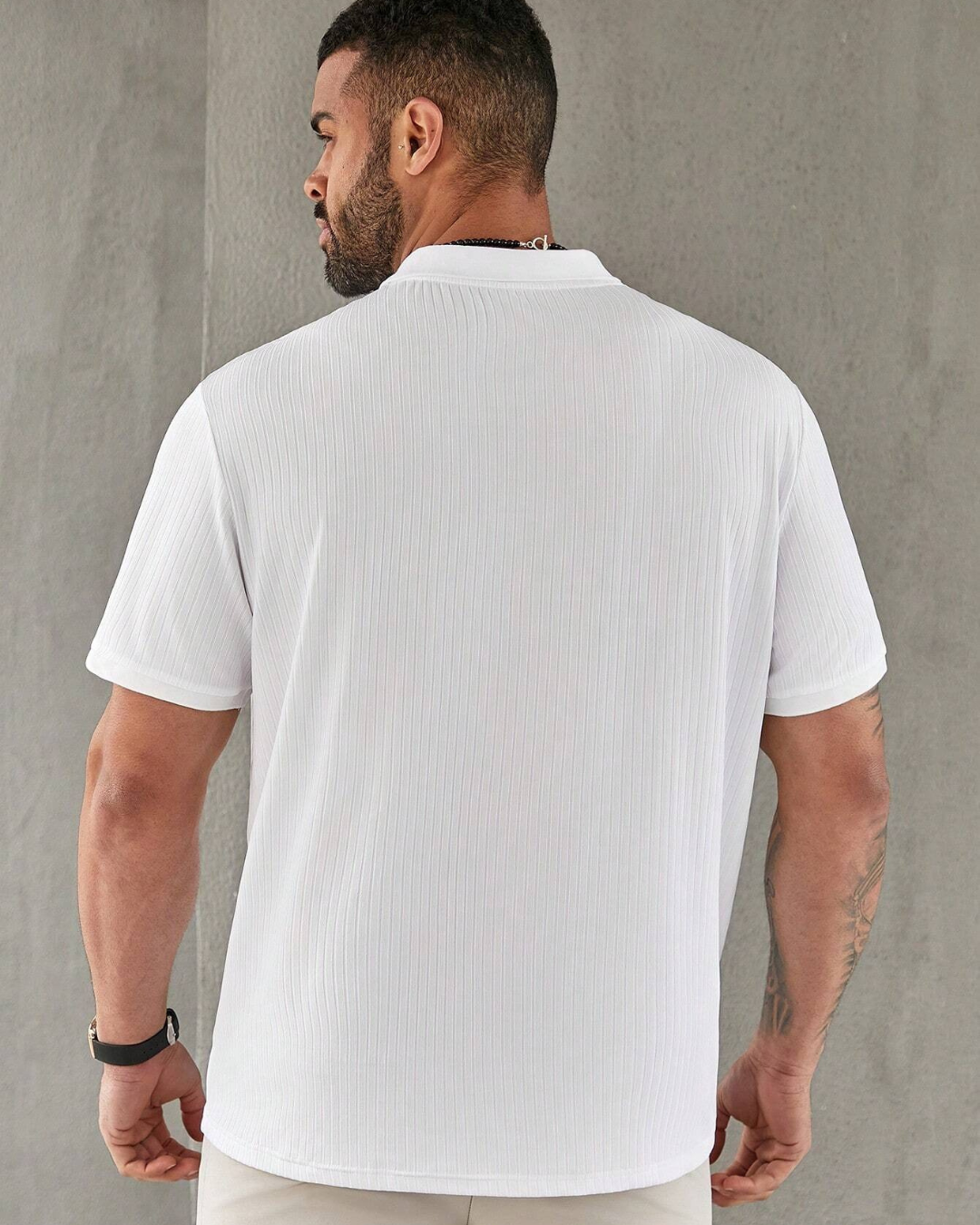 Camisa Polo con Tejido Acanalado para Hombre