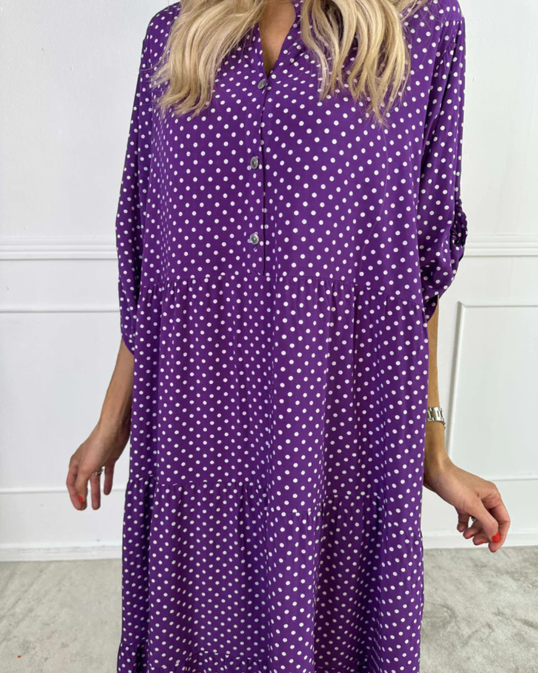 Vestido largo con efecto capas sobre capas