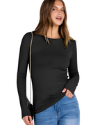 Camisetas de Manga Larga Ajustadas y Básicas para Mujer®