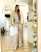 Conjunto de 2 piezas Top y Pantalón Palazzo con Lentejuelas