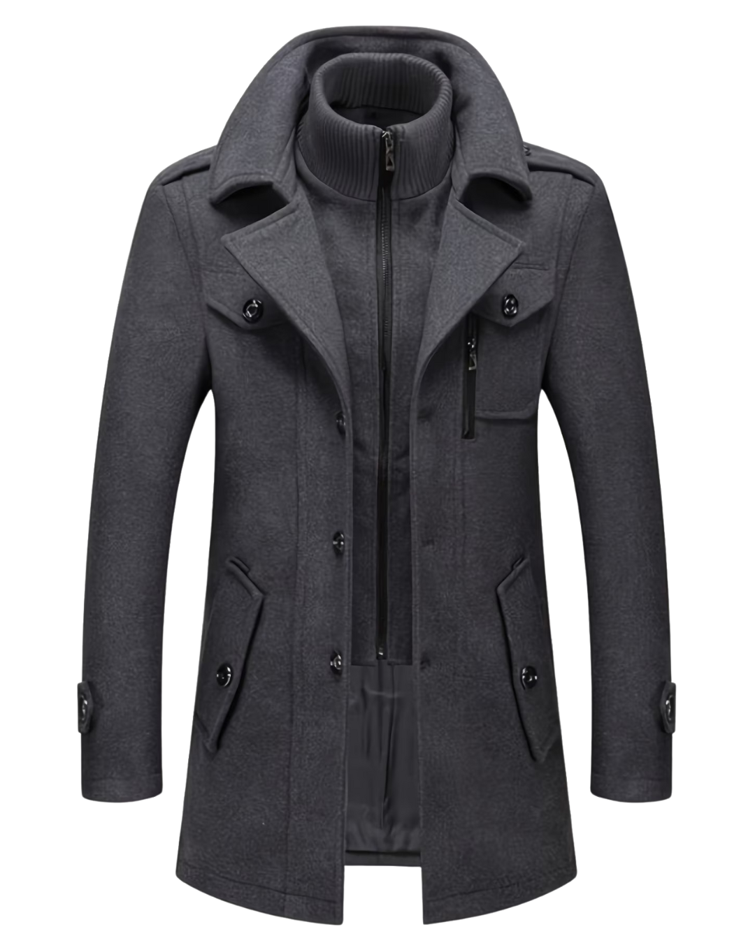 Abrigo de lana de corte medio para hombre®