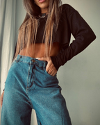 Vaqueros Ligeros de Pierna Ancha con Cintura Alta y Estilo Relajado®