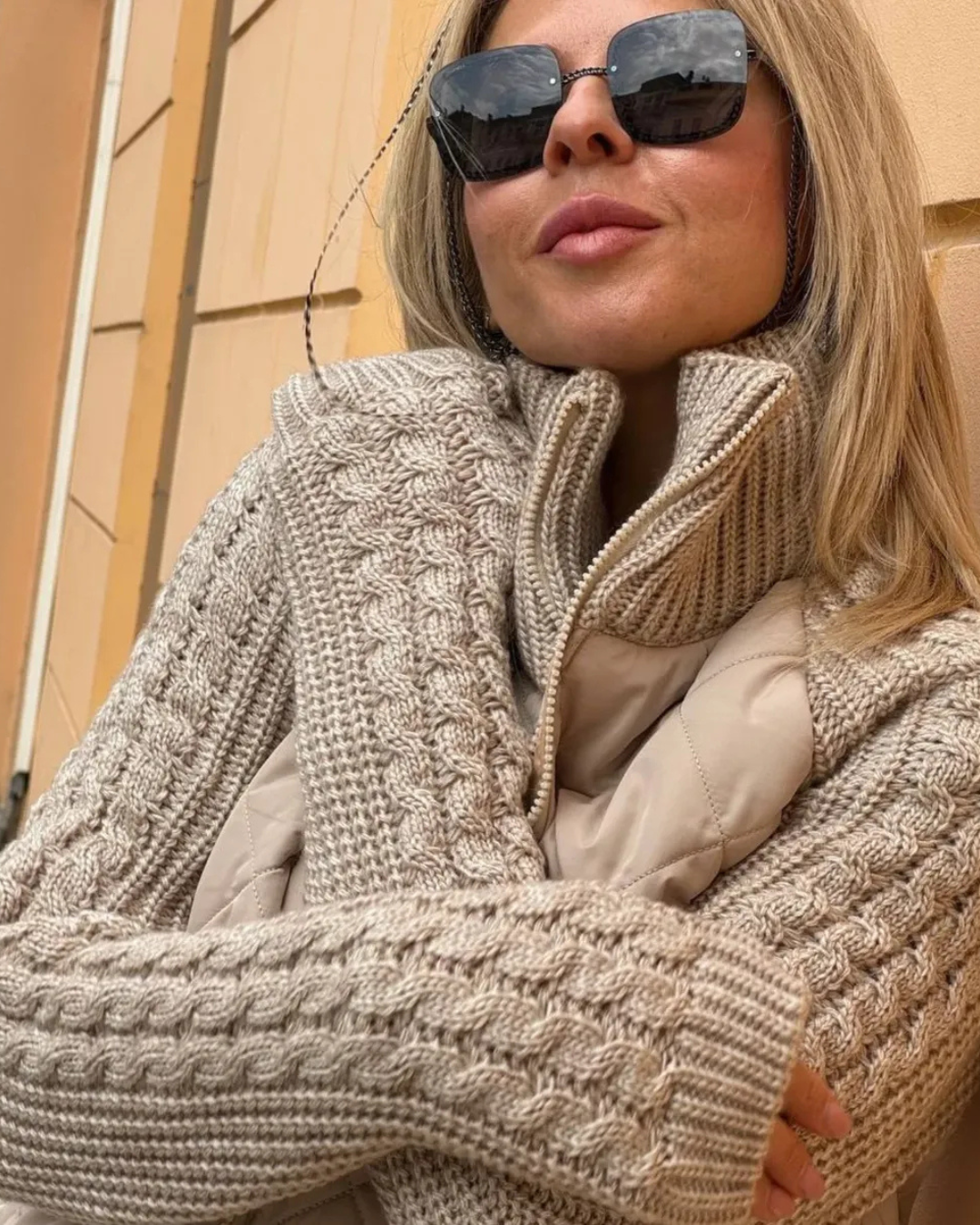 Chaqueta casual de manga larga con cremallera para mujer