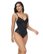 Body moldeador de una pieza en encaje sin mangas y con tirantes finos para mujer®