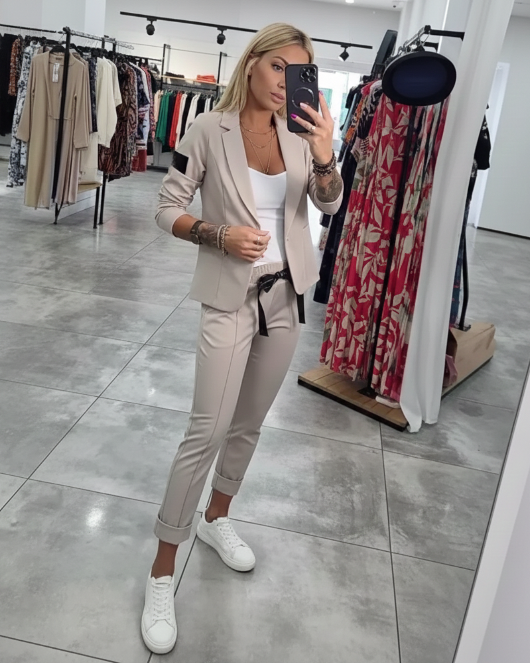 Conjunto de blazer y pantalón elegante para mujer
