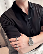 Polo de Hombre de Gran Elasticidad, Ligero, Suave y Resistente a las Arrugas en Color Liso