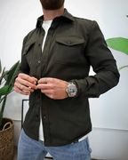 Camisa Manga Larga con Bolsillo para Hombre