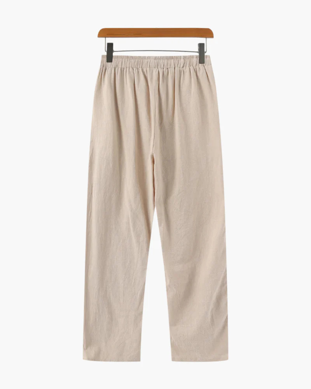 Pantalón con Corte Recto y Cintura Ajustable de Lino para Hombre