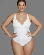 Body reductor con escote en V y Soporte integrado para Mujer®