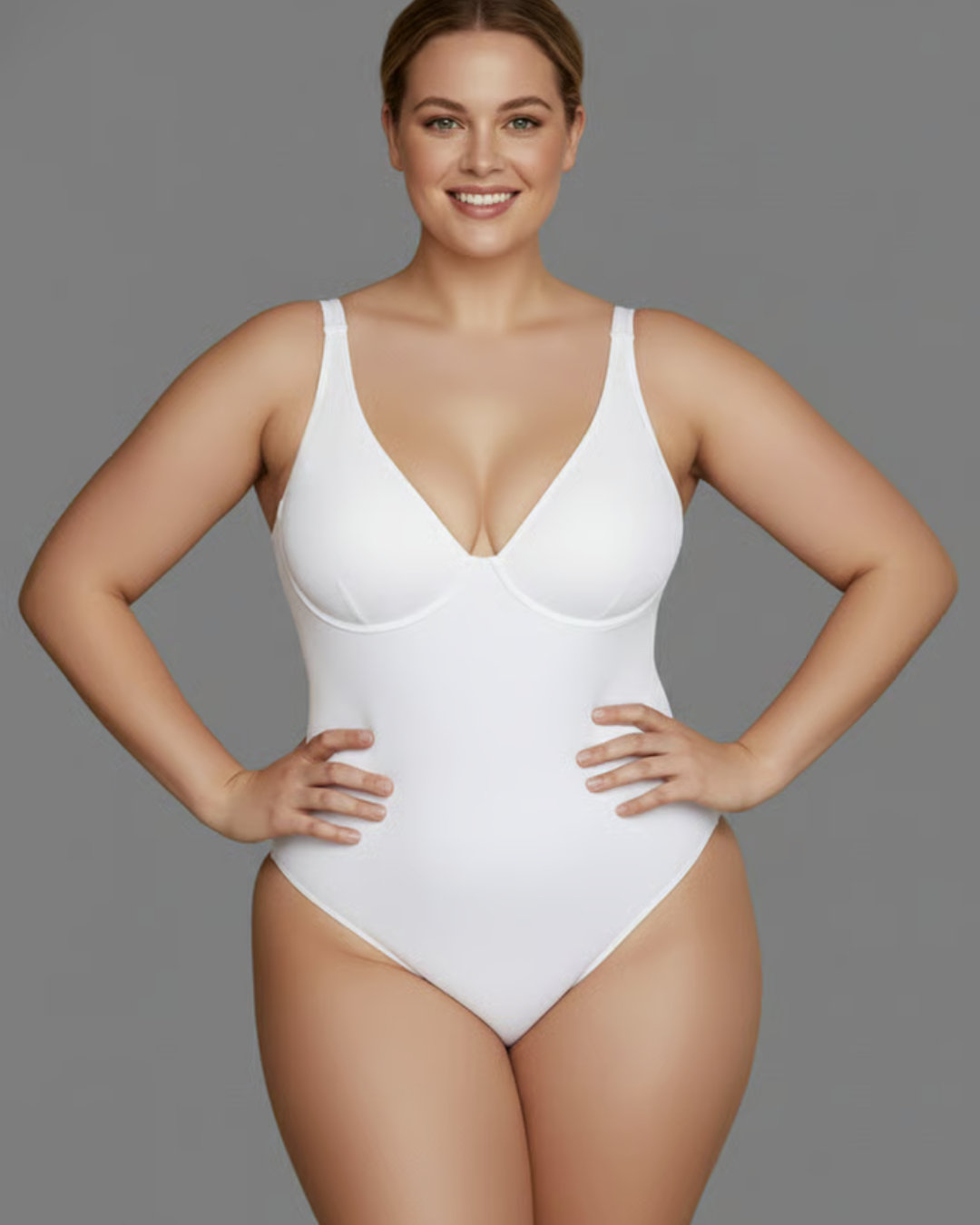 Body reductor con escote en V y Soporte integrado para Mujer®