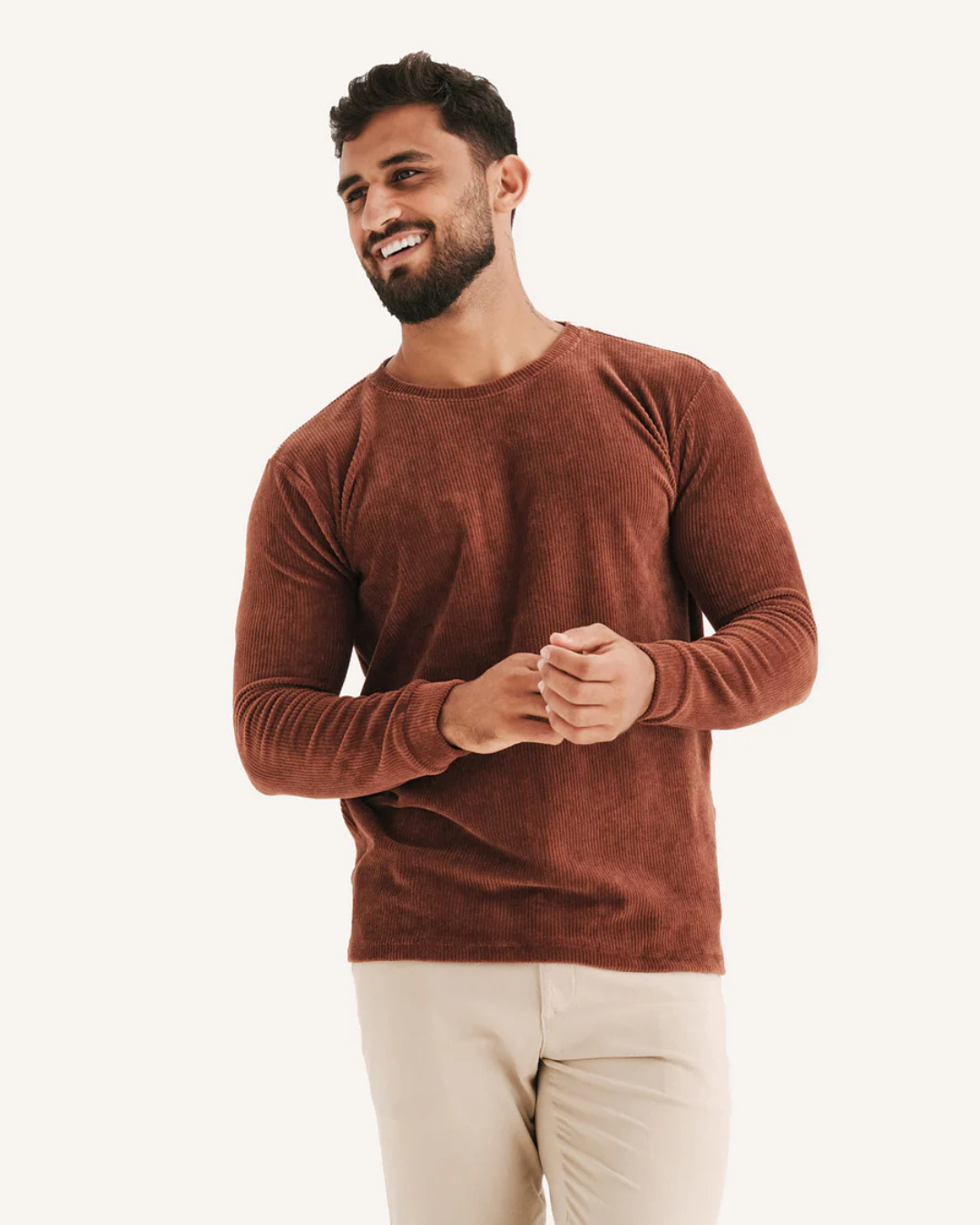 Jersey de Manga Larga en Tejido Acanalado