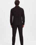 Conjunto Masculino con Camisa y Pantalón Slim en Tejido Plisado